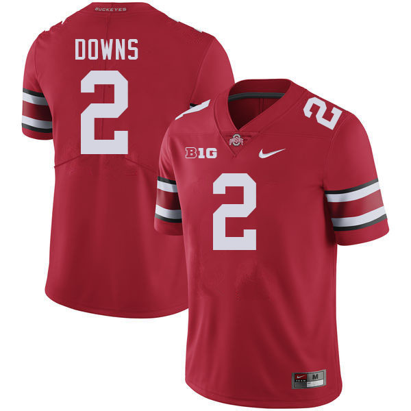 Men #2 Caleb Downs Ohio State Buckeyes College Football Jerseys Stitched-Red